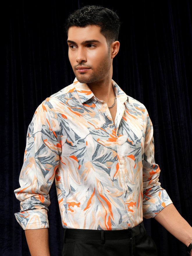 Locomotive Premium Men Multi Printed Slim Fit Casual Shirt - Multi - Image 6