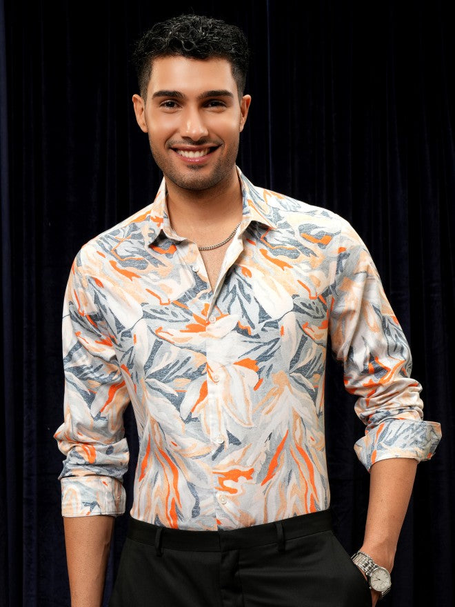 Locomotive Premium Men Multi Printed Slim Fit Casual Shirt - Multi - Image 7