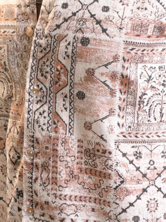 Locomotive Luxe Men Peach Multi Luxe Printed Occasion Casual Shirt - Peach - Image 7