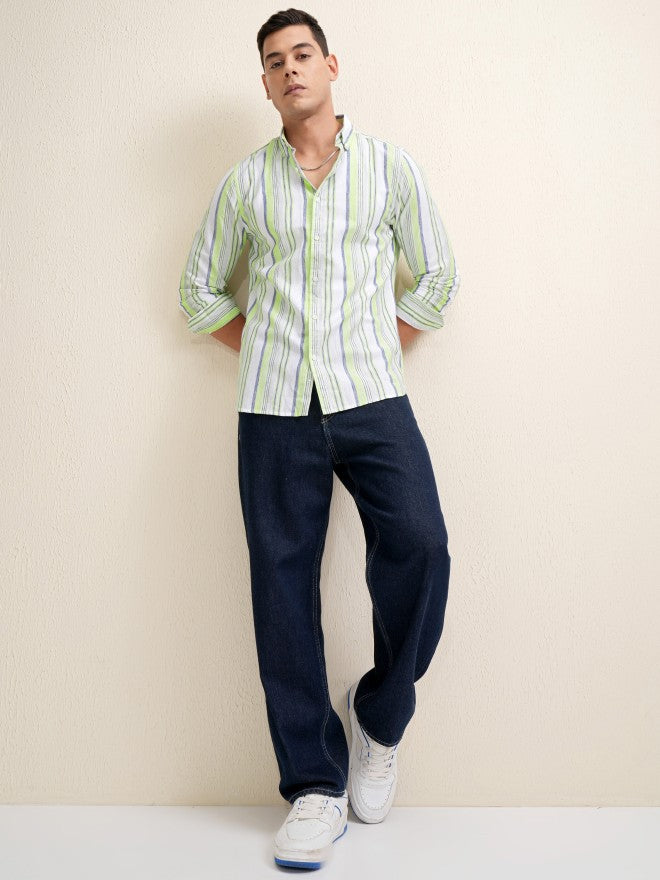 Locomotive Premium Men Multi Striped Regular Fit Casual Shirt - Multi - Image 2