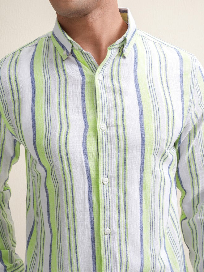 Locomotive Premium Men Multi Striped Regular Fit Casual Shirt - Multi - Image 5
