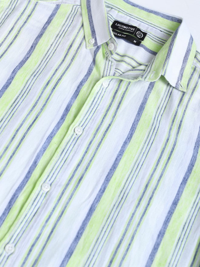 Locomotive Premium Men Multi Striped Regular Fit Casual Shirt - Multi - Image 8
