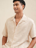 Locomotive Men Beige Textured Relaxed Fit Casual Shirt - Beige - Image 1