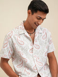 Locomotive Men White Printed Relaxed Fit Casual Shirt - White - Image 1