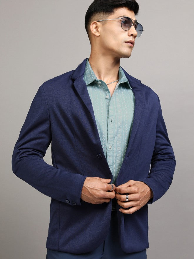 Locomotive Men Teal Printed Slim Fit Casual Shirt - Teal - Image 7