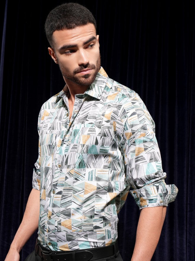 Locomotive Men Multi Printed Slim Fit Casual Shirt - Multi - Image 4