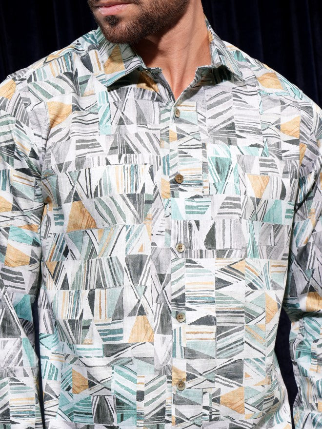 Locomotive Men Multi Printed Slim Fit Casual Shirt - Multi - Image 5