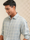 Locomotive Men Green Checked Relaxed Fit Casual Shirt - Green - Image 1