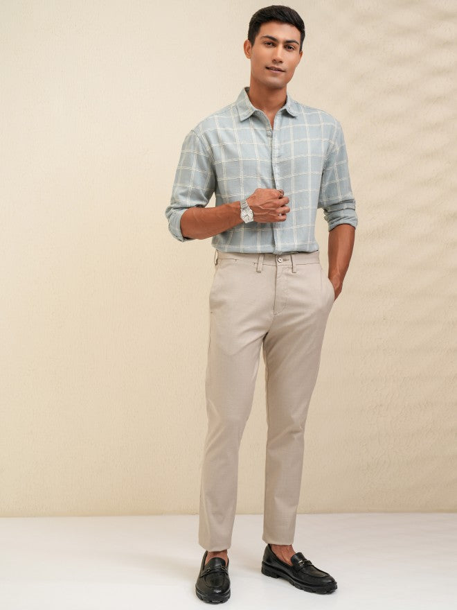 Locomotive Men Green Checked Relaxed Fit Casual Shirt - Green - Image 2
