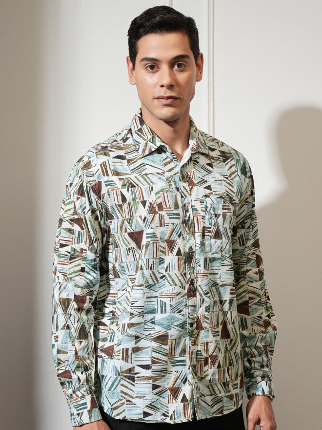 Locomotive Men Multi Printed Slim Fit Casual Shirt - Multi - Image 6