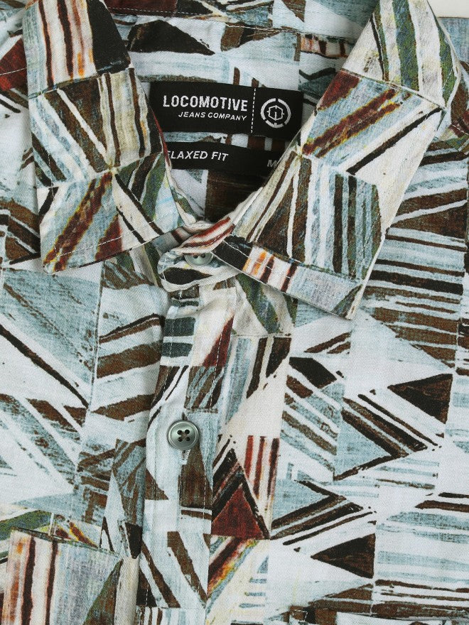 Locomotive Men Multi Printed Slim Fit Casual Shirt - Multi - Image 8