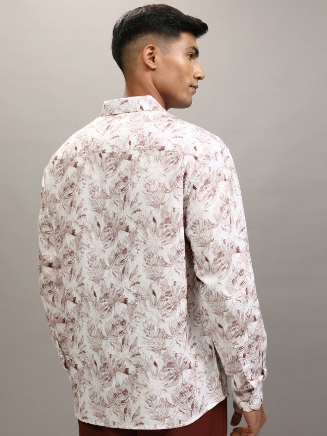 Locomotive Men White Printed Relaxed Fit Casual Shirt - White - Image 3
