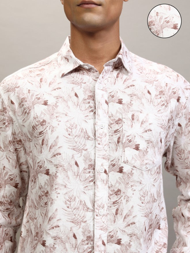 Locomotive Men White Printed Relaxed Fit Casual Shirt - White - Image 5