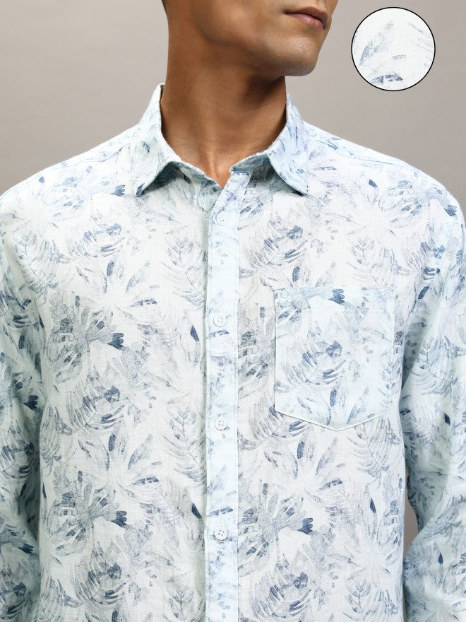 Locomotive Men White Printed Relaxed Fit Casual Shirt - White - Image 5