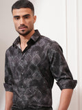 Locomotive Men Black Checked Slim Fit Casual Shirt - Black - Image 1
