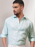 Locomotive Men Green Printed Relaxed Fit Casual Shirt - Green - Image 1
