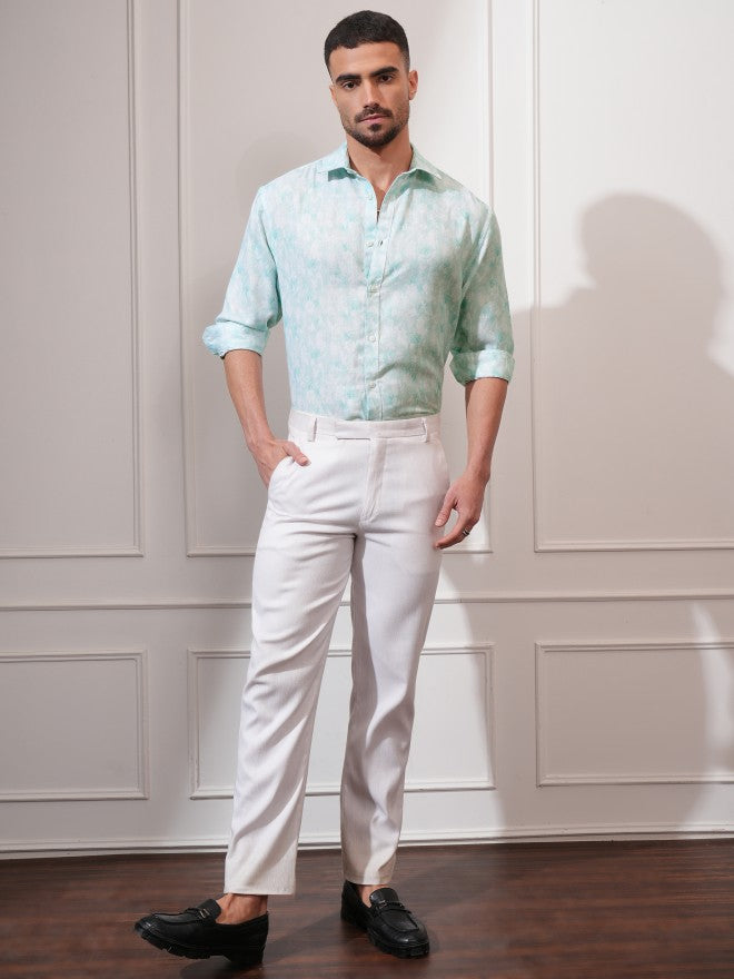 Locomotive Men Green Printed Relaxed Fit Casual Shirt - Green - Image 2