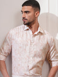 Locomotive Men Peach Printed Relaxed Fit Casual Shirt - Peach - Image 1