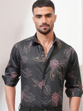 Locomotive Men Black Printed Slim Fit Casual Shirt - Black - Image 1