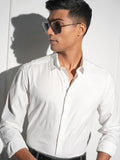 Locomotive Men White Textured Slim Fit Casual Shirt - White - Image 1