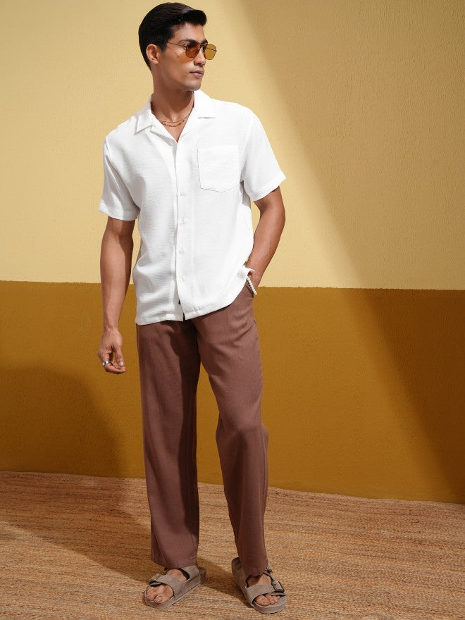 Locomotive Men White Solid Relaxed Fit Casual Shirt - White - Image 2