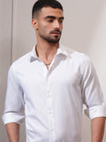 Locomotive Men White Textured Slim Fit Casual Shirt - White - Image 1