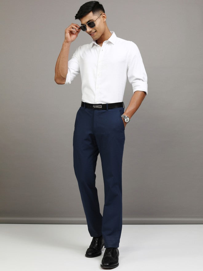 Locomotive Men White Textured Slim Fit Casual Shirt - White - Image 2