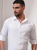 Locomotive Men White Textured Slim Fit Casual Shirt - White - Image 1