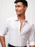 Locomotive Men White Printed Regular Fit Casual Shirt - White - Image 1