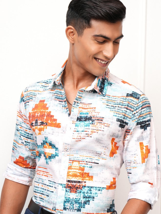 Locomotive Men Multi Printed Slim Fit Casual Shirt - Multi - Image 1