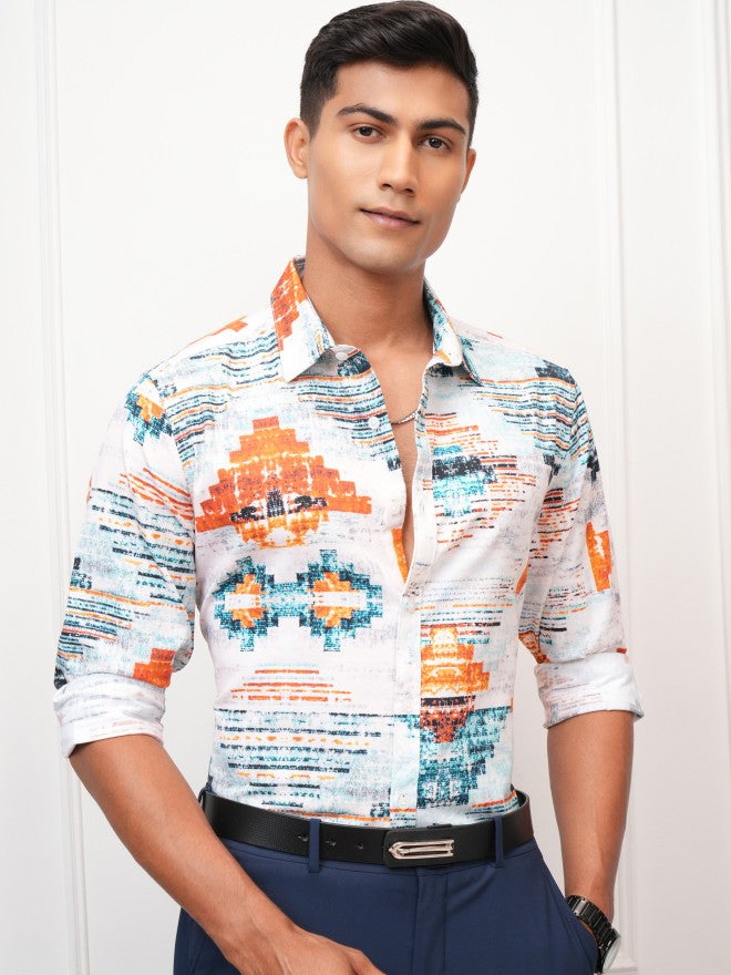 Locomotive Men Multi Printed Slim Fit Casual Shirt - Multi - Image 4