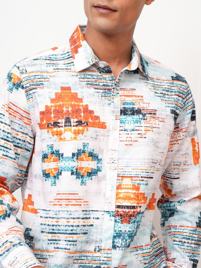 Locomotive Men Multi Printed Slim Fit Casual Shirt - Multi - Image 5