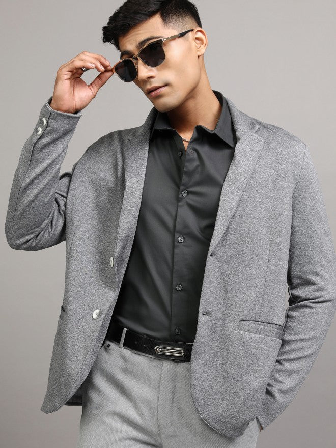 Locomotive Men Charcoal Solid Slim Fit Casual Shirt - Charcoal - Image 7