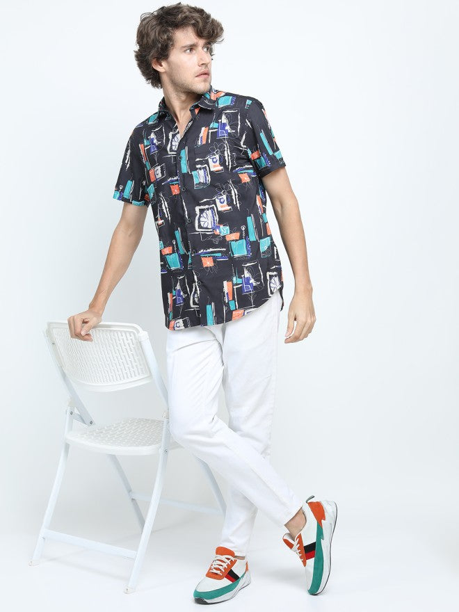 Highlander Men Multi Printed Slim Fit Casual Shirt - Multi - Image 1