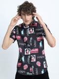 Locomotive Men Black Printed Slim Fit Casual Shirt - Black - Image 1