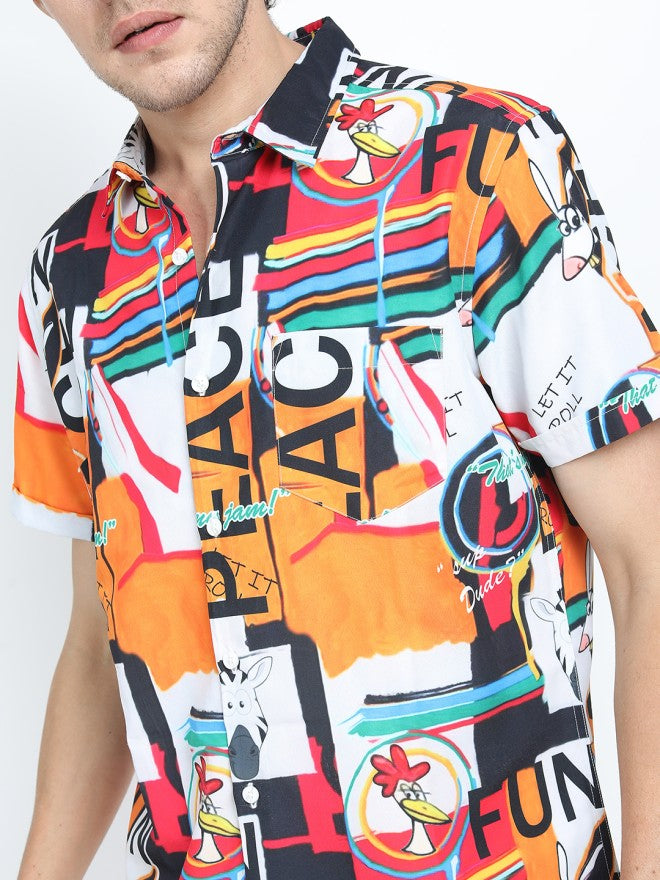 Locomotive Men Multi Printed Slim Fit Casual Shirt - Multi - Image 3