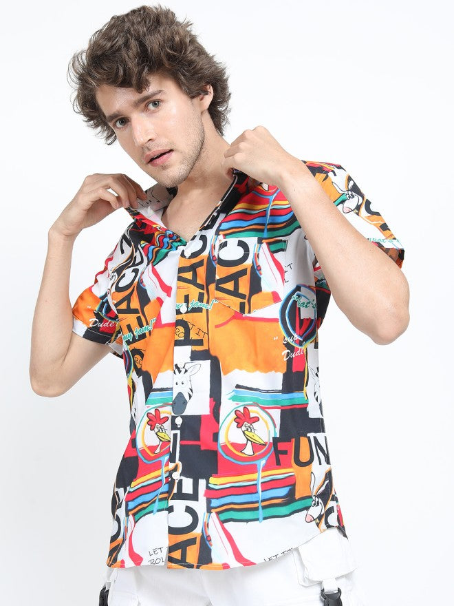 Locomotive Men Multi Printed Slim Fit Casual Shirt - Multi - Image 4