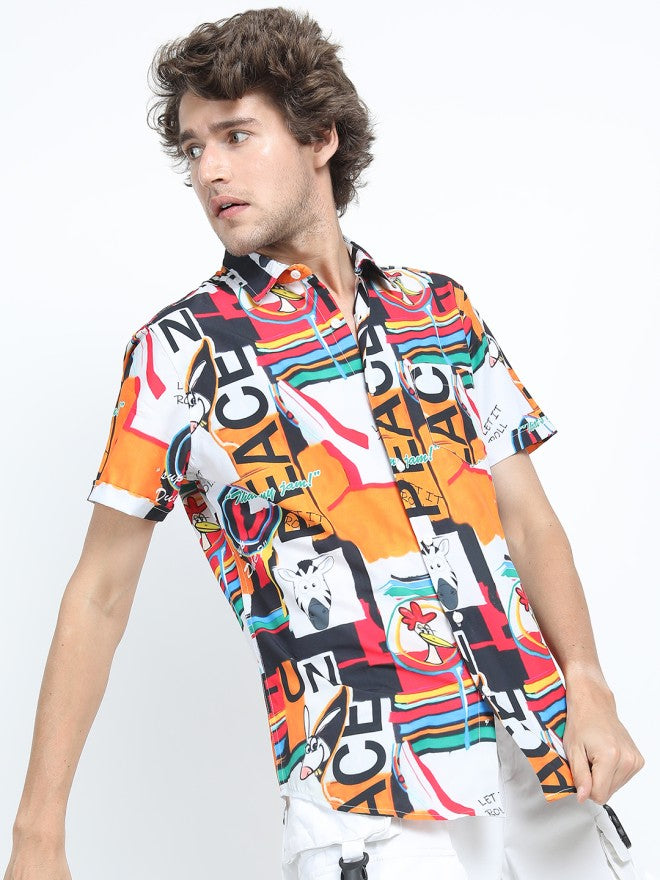 Locomotive Men Multi Printed Slim Fit Casual Shirt - Multi - Image 5