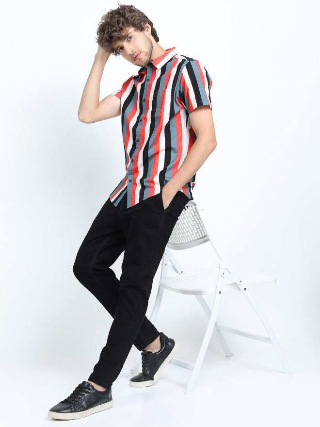 Highlander Men Multi Striped Slim Fit Casual Shirt - Multi - Image 1