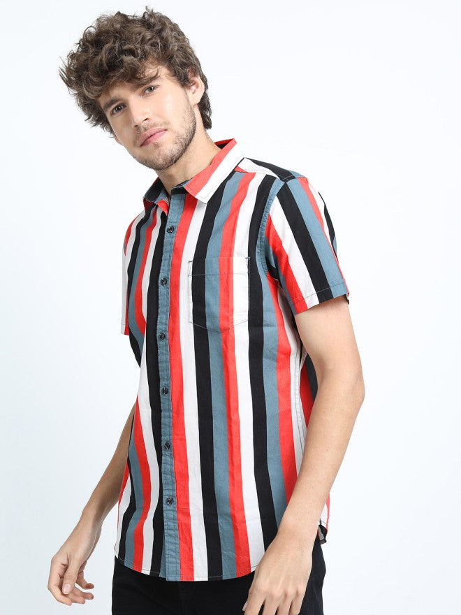 Highlander Men Multi Striped Slim Fit Casual Shirt - Multi - Image 3