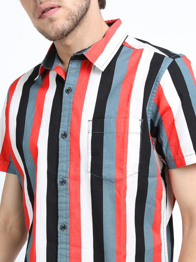 Highlander Men Multi Striped Slim Fit Casual Shirt - Multi - Image 4