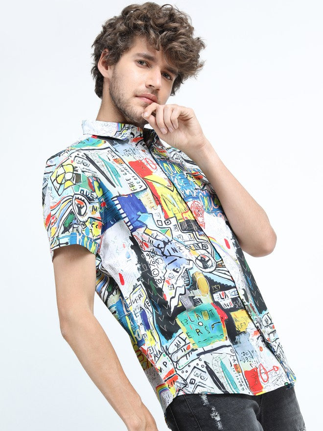 Highlander Men Multi Printed Slim Fit Casual Shirt - Multi - Image 5