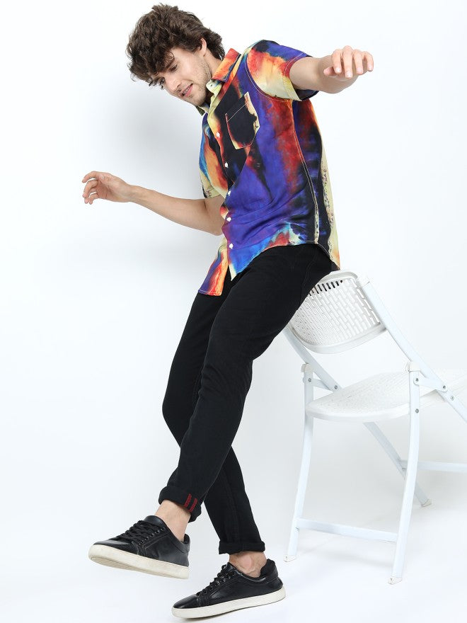 Locomotive Men Multi Printed Slim Fit Casual Shirt - Multi - Image 1