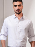 Locomotive Men White Textured Slim Fit Casual Shirt - White - Image 1