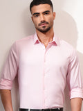 Locomotive Men Pink Solid Slim Fit Casual Shirt - Pink - Image 1