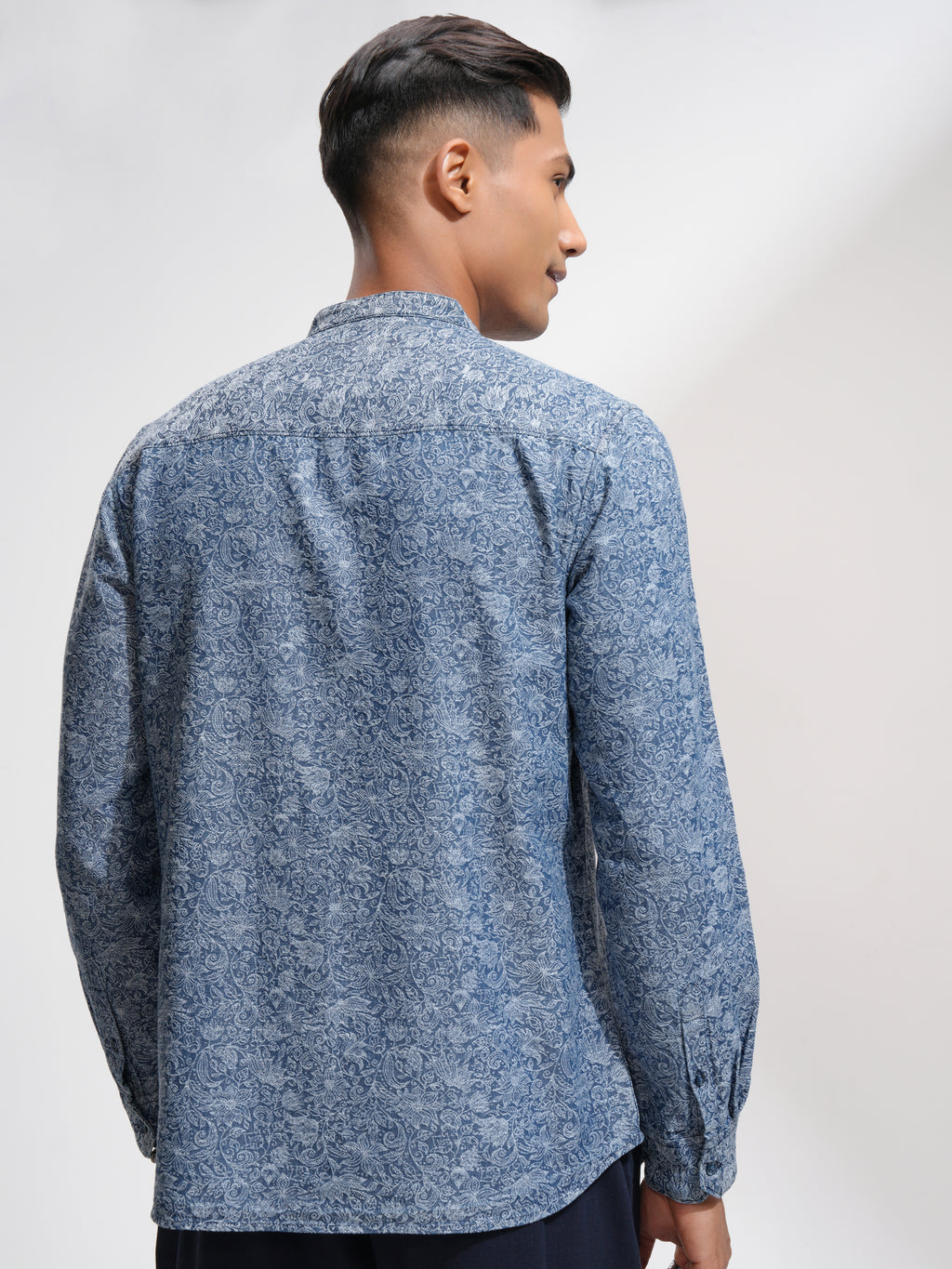 Locomotive Men Blue Printed Regular Fit Casual Shirt - Blue - Image 3