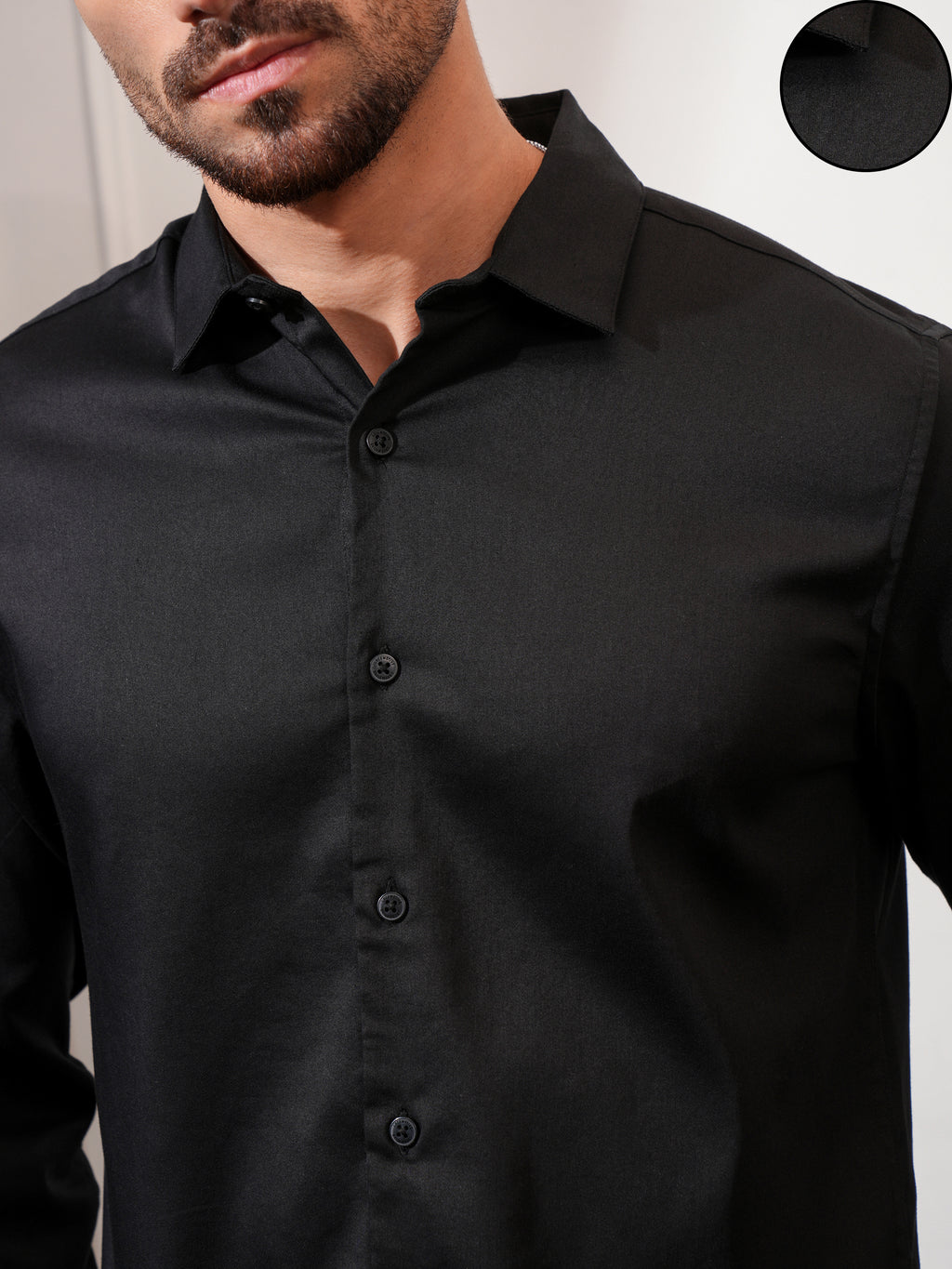 Locomotive Men Black Solid Slim Fit Casual Shirt - Black - Image 5