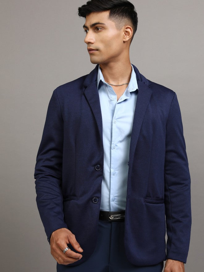 Locomotive Men Blue Solid Slim Fit Casual Shirt - Blue - Image 7