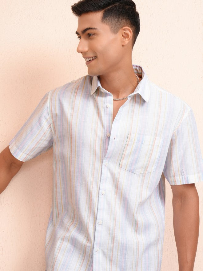 Locomotive Men Multi Striped Relaxed Fit Casual Shirt - Multi - Image 1
