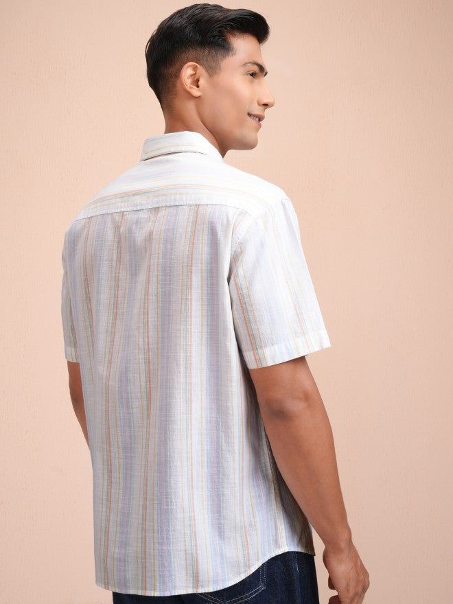Locomotive Men Multi Striped Relaxed Fit Casual Shirt - Multi - Image 3